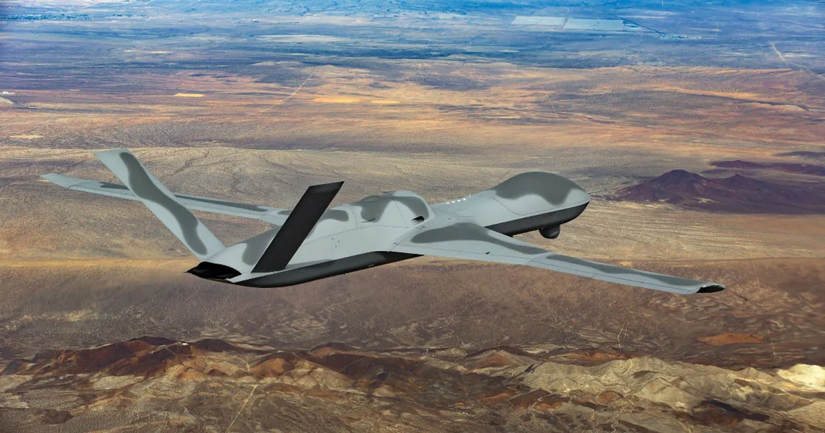 The stock picture of an Avenger drone that General Atomics used to illustrate its press release last week. General Atomics
